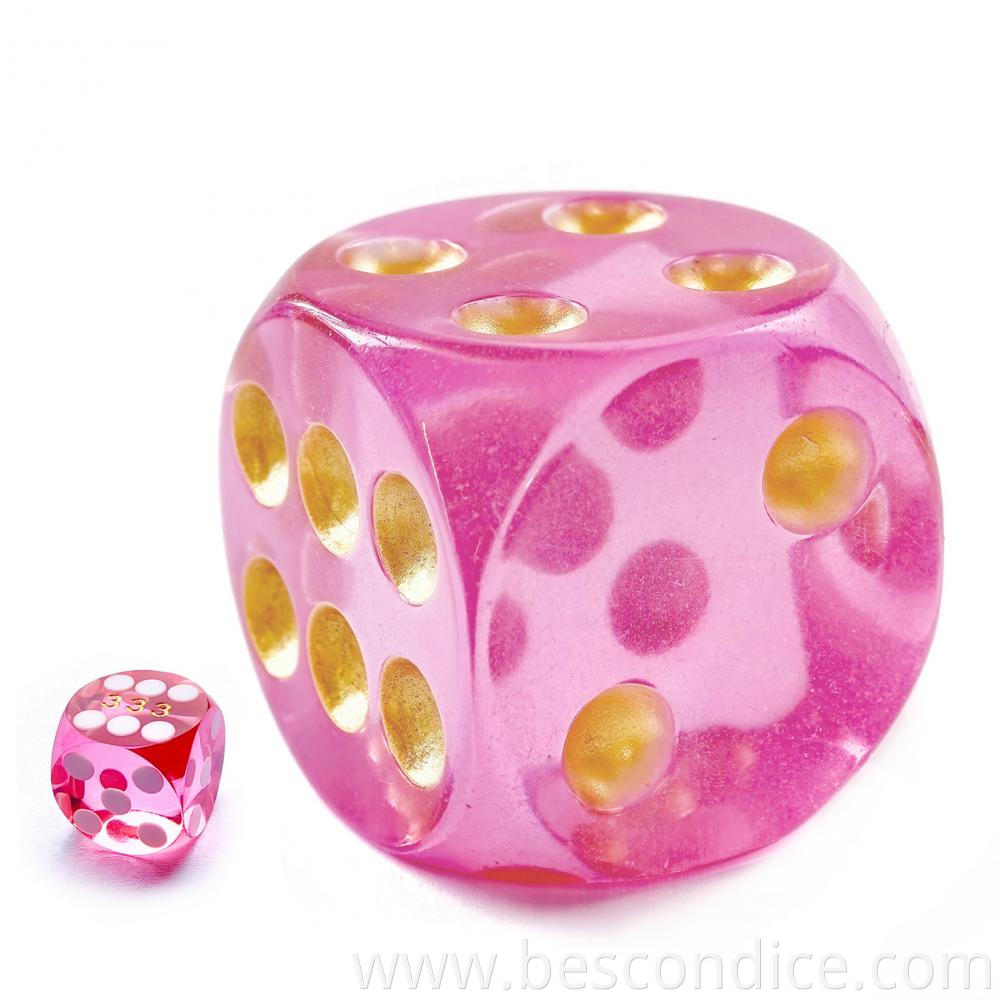 Jumbo Huge Dice 40mm Solid Moonstone Pink 2